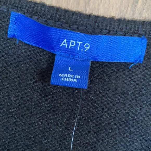 Offer $10 Apt 9 black multi color metallic accent polka dot retro sweater L - Picture 10 of 17